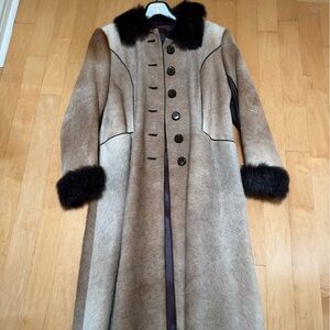 Cowhide Brown and Black Women's Coat - Size 12